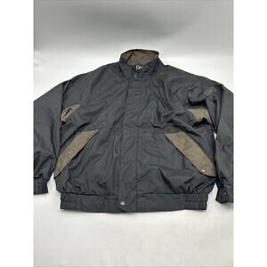 FootJoy Dryjoy Jacket Mens XL Black Brown Full Zip Windbreaker Vented Outdoors